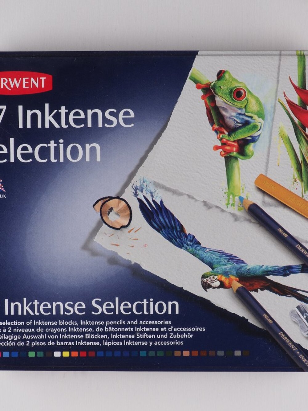 DERWENT vintage Art supplies set 37 Inktense Selection pencils blocks in Tin